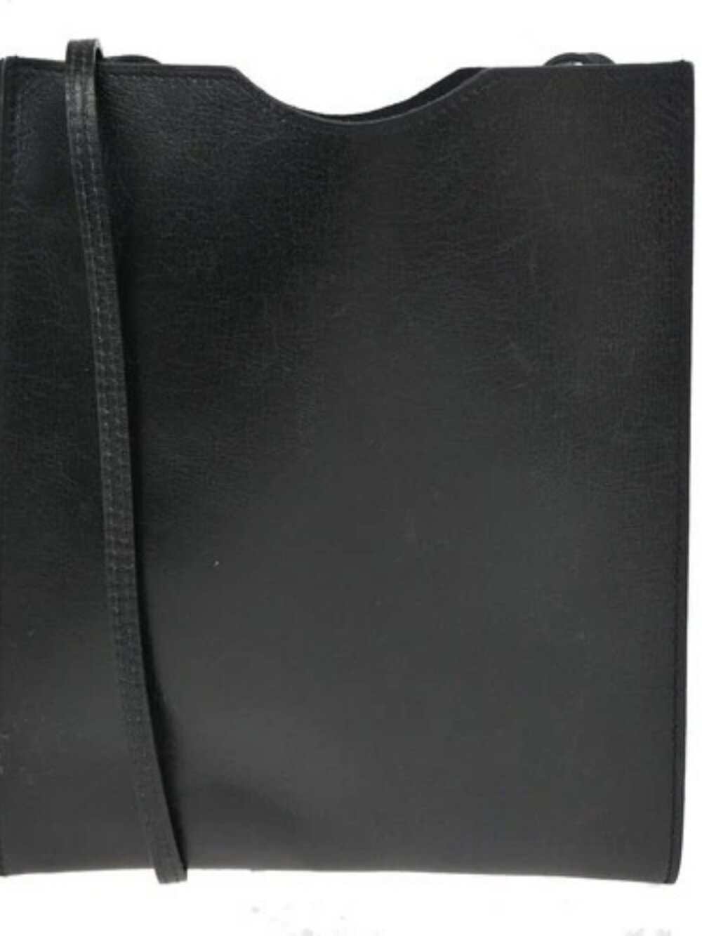 HERMES Logo Onimaito Crossbody Shoulder Bag leather Box Calf Black 87CB118